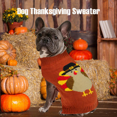 PAYHTOW turkey-pattern sweater side view highlighting cozy knit warmth.