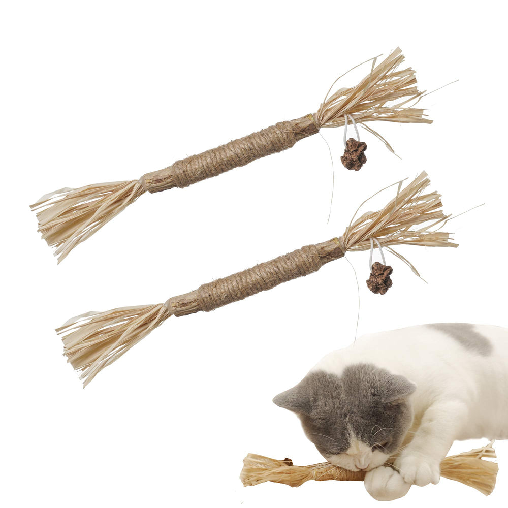 PAZ'S GIFT silvervine stick closeup entices cats to chew and play.