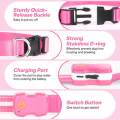 PcEoTllar light up dog collar with quick-release buckle for easy sizing