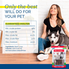 PCI Beef Stakes closeup shows crunchy, single-ingredient beef lungs