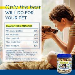 PCI Pet Center Inc. crunchy dog treats emphasizing protein-rich snacking for active dogs