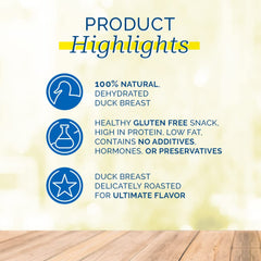 PCI Quackers duck breast treat pieces inside canister