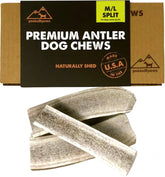 peaksNpaws premium elk antler split close-up showing durable chew