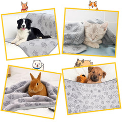 PEASUG soft flannel material blanket provides warm, comforting touch for pets.