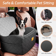 PEATCEC dog car seat with harness channel to keep dog in place