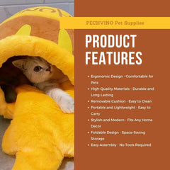 PECHVINO Honey Pot Cat Bed cushion detail, plush support for restful naps