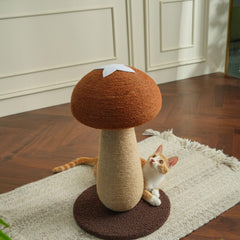 PECHVINO Shiitake scratch post base offers a stable foundation for vigorous scratching sessions.