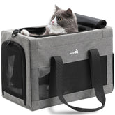 Pecute airline approved cat carrier under-seat design for in-cabin travel