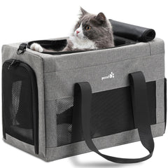 Pecute airline approved cat carrier under-seat design for in-cabin travel
