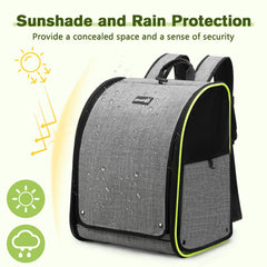 Pecute Bird Carrier Backpack breathable mesh panels promote airflow and comfort.