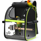 Pecute Bird Carrier Backpack with visible window for easy pet checks during travel.