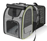 Pecute cat-backpack-expandable-back offers roomy space for pets during travel.