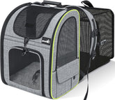 Pecute cat backpack expandable front view showing roomy space for comfortable travel