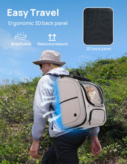Pecute cat backpack UV shade blocks sun, helping keep your pet cooler.