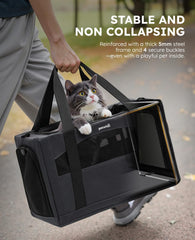 Pecute cat carrier hidden partition offers a private space to reduce stress