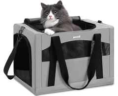 Pecute cat carrier with stable structure ensures secure travel and resists collapse on rough roads