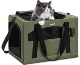 Pecute cat carrier steel-frame close-up shows sturdy construction for secure travel.