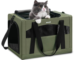 Pecute cat carrier steel-frame close-up shows sturdy construction for secure travel.
