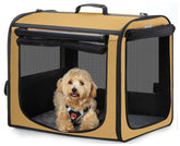 Pecute dog car crate with dimensions 24x17.7x20.5 inch interior provides comfortable travel space.