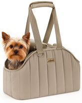 Pecute dog purse carrier with escape-proof safety leash for secure travel.