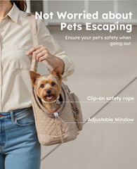 Pecute dog purse carrier safety cord keeps your pet secure during trips.