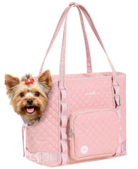 Pecute Dog Purse Carrier side view showcases lightweight travel-ready design for small dogs.