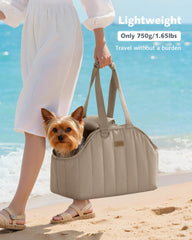 Pecute dog purse carrier water-repellent finish protects gear.