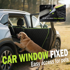 Pecute dog seat cover window fix shows easy entry and exit.