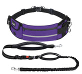 Pecute hands-free leash with waist belt pouch enables comfortable hands-free walking.