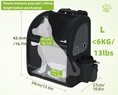 Pecute pet carrier backpack side ventilation highlights breathable mesh for comfort