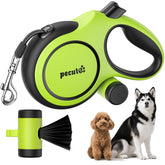 Pecute retractable leash in green showing 26ft extension for controlled walks
