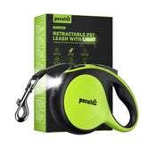 Pecute retractable leash with light in use for safe night walks