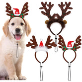 Pedgot Christmas headband with Santa hat for dogs, festive photo prop.