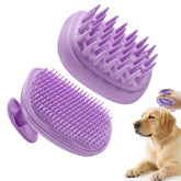 Peehss 2in1 dog bath brush closeup showing grooming and massage capabilities