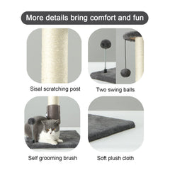 PEEKAB 32in tall sisal post tower—vertical scratch area for kittens to adults.