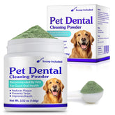 Peesnb dog teeth cleaning powder tub close-up promotes fresher breath.