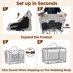 PEGIC cat carrier folding design enables 30% smaller storage.