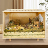 PEJOYT wooden hamster cage open-top view for easy observation and interaction.