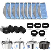 PEKTACO cat fountain filter stage-1 shows multi-layer filtration for clean, refreshing water.