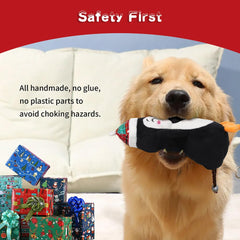 PELTEFLU Christmas penguin squeak toy—bright chewer that stimulates curiosity.