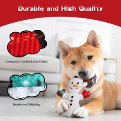 PELTEFLU Christmas reindeer squeak toy—colorful chew buddy for safe play.
