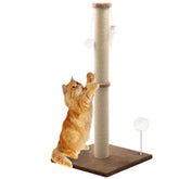 peluomoz 36in tall cat scratching post enables full stretch and satisfying natural scratching