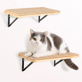 PEL UOMOZ cat wall shelves with scratching mat mounted for space-saving lounging