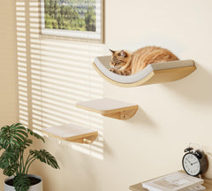 Peluomoz floating wall mount cat bed frees floor space for vertical play
