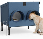 PELUMOZ outdoor cat shelter front view for dry, all-weather meals