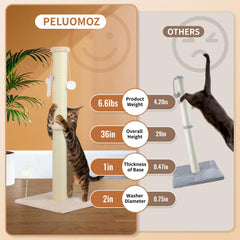 PELUMOZ large vertical post with plush ball and mouse for play