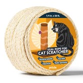 Pelzin sisal rope closeup shows natural fibers for durable cat scratching and DIY projects.