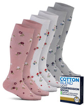 Pembrook Light Compression Socks for Women Flowers Pack — all-day comfort and fatigue relief.