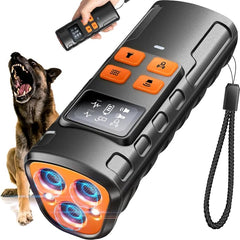PEMOO dog bark deterrent with 3x ultrasonic emitters for humane control.
