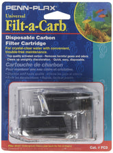 Penn-Plax Filt-a-Carb cartridge side view enables chemical filtration for clearer aquarium water.